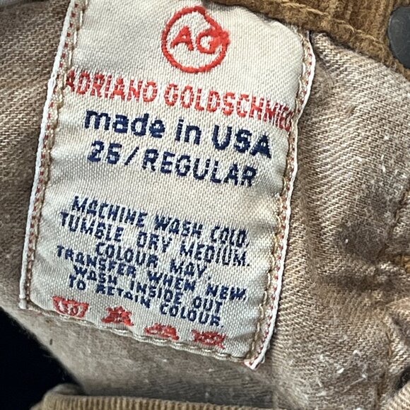 Vintage Adriano Goldschmied Pants Womens 25 Angel Corduroy Low Rise Wide Leg Y2K - Picture 8 of 10